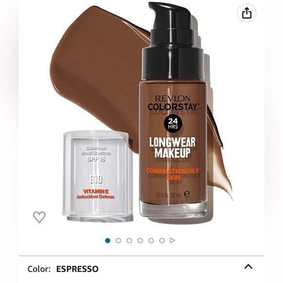 NWT Set of 2 # 610 espresso Revlon colors stay liquid foundation, 24 hours - Picture 6 of 8